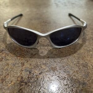 OAKLEY HATCHET SUNGLASSES Mercury w/ Titanium Dark O-LUMINUM Etched Lenses Y2K